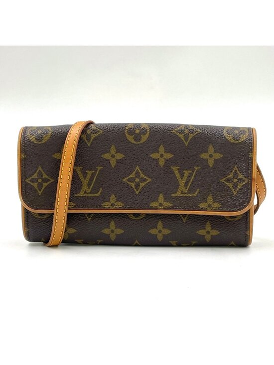 Louis Vuitton Handbags - Louis Vuitton Pochette Twin PM Monogram Leather Brown Shoulder Bag Gold